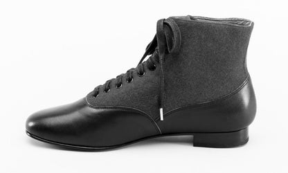Larkspur Wool/Leather Lace-Up Boots (Burgundy/Black)