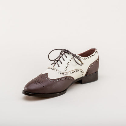 Lawrence Men's Vintage Spectator Shoes (Brown/Ivory)