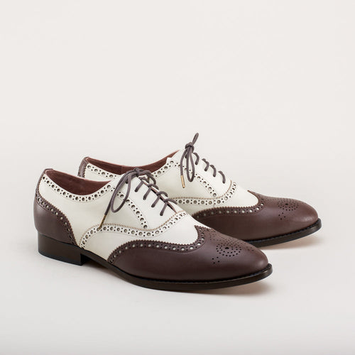 Lawrence Men's Vintage Spectator Shoes (Brown/Ivory)