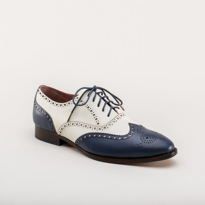 Lawrence Men's Vintage Spectator Shoes (Navy/Ivory)