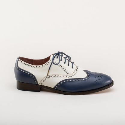 Lawrence Men's Vintage Spectator Shoes (Navy/Ivory)