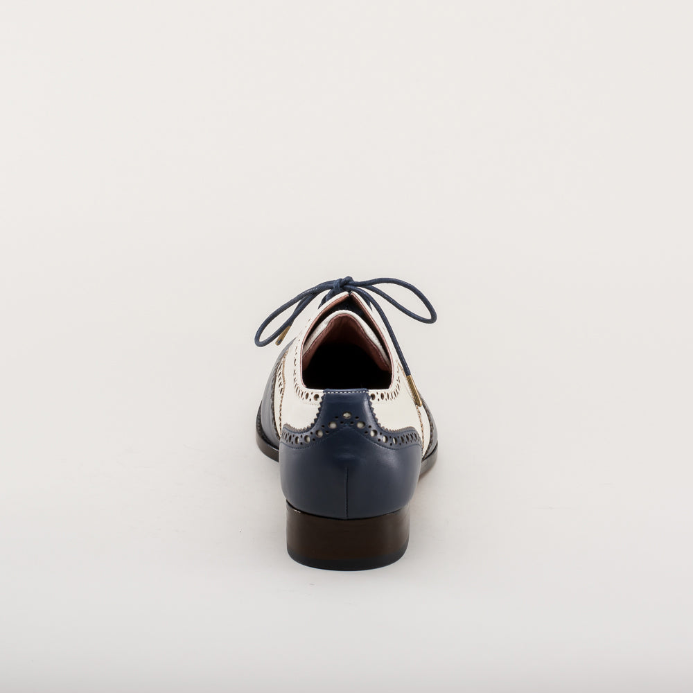 Lawrence Men's Vintage Spectator Shoes (Navy/Ivory)