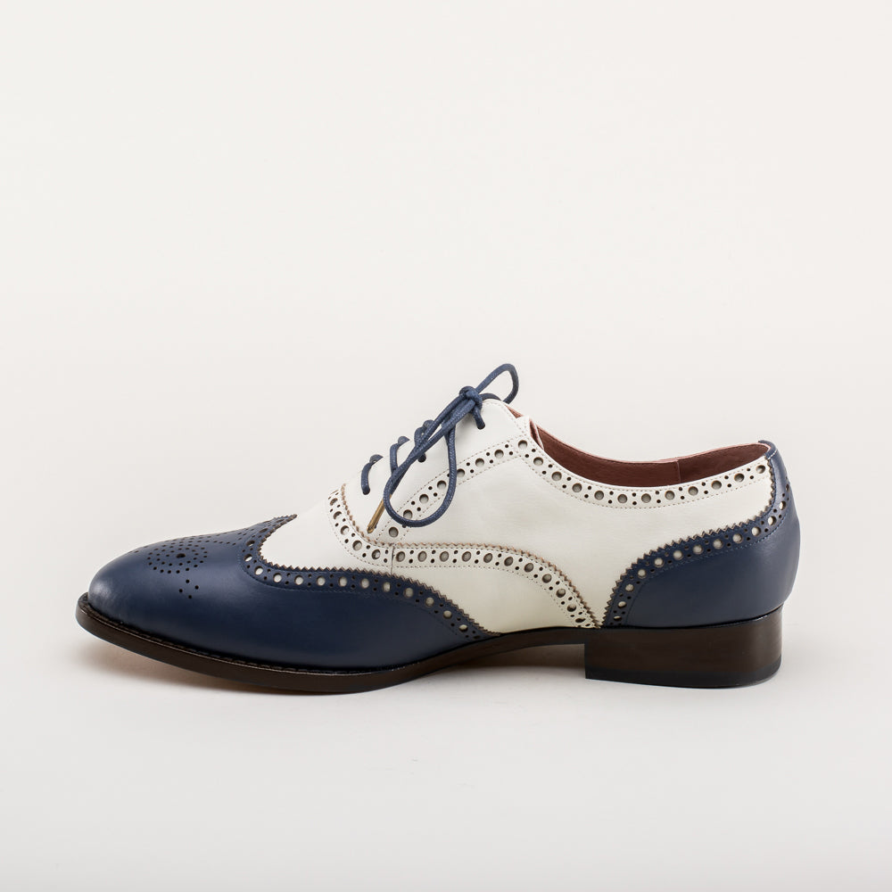 Lawrence Men's Vintage Spectator Shoes (Navy/Ivory)
