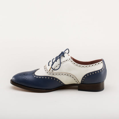 Lawrence Men's Vintage Spectator Shoes (Navy/Ivory)