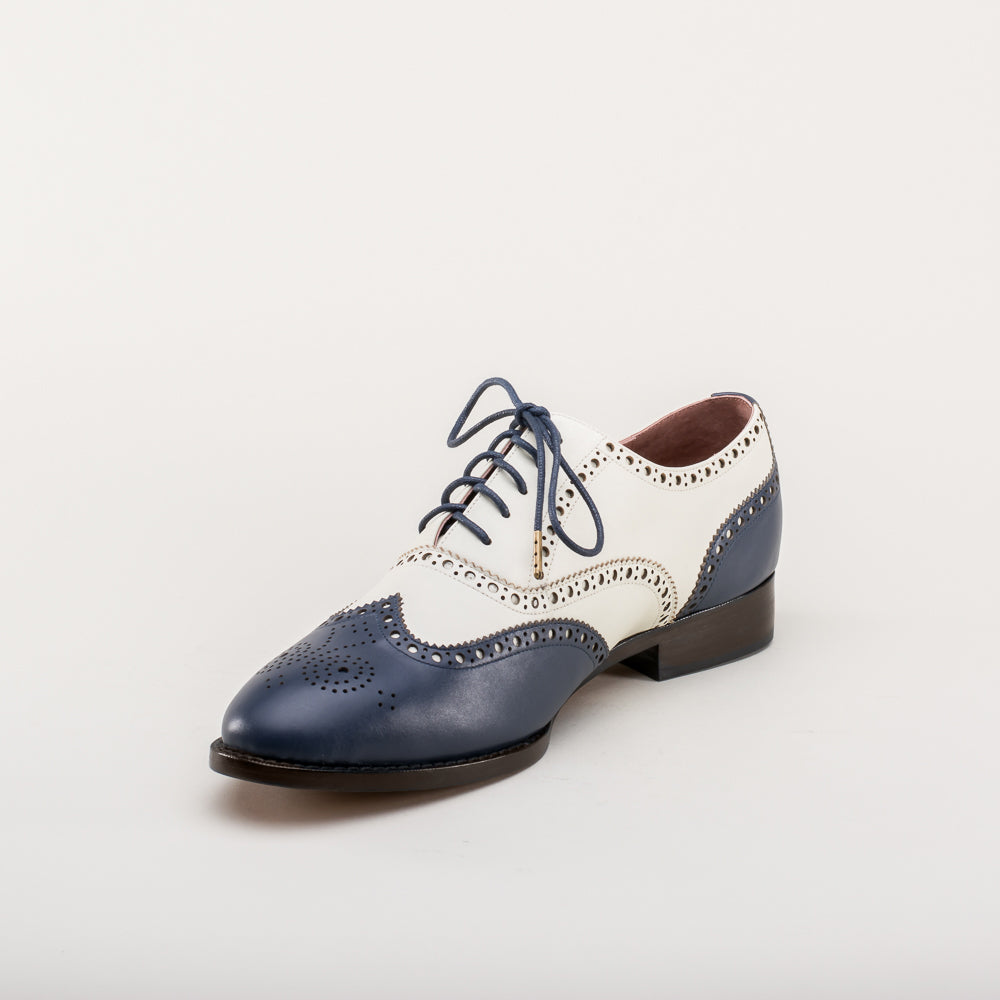 Lawrence Men's Vintage Spectator Shoes (Navy/Ivory)