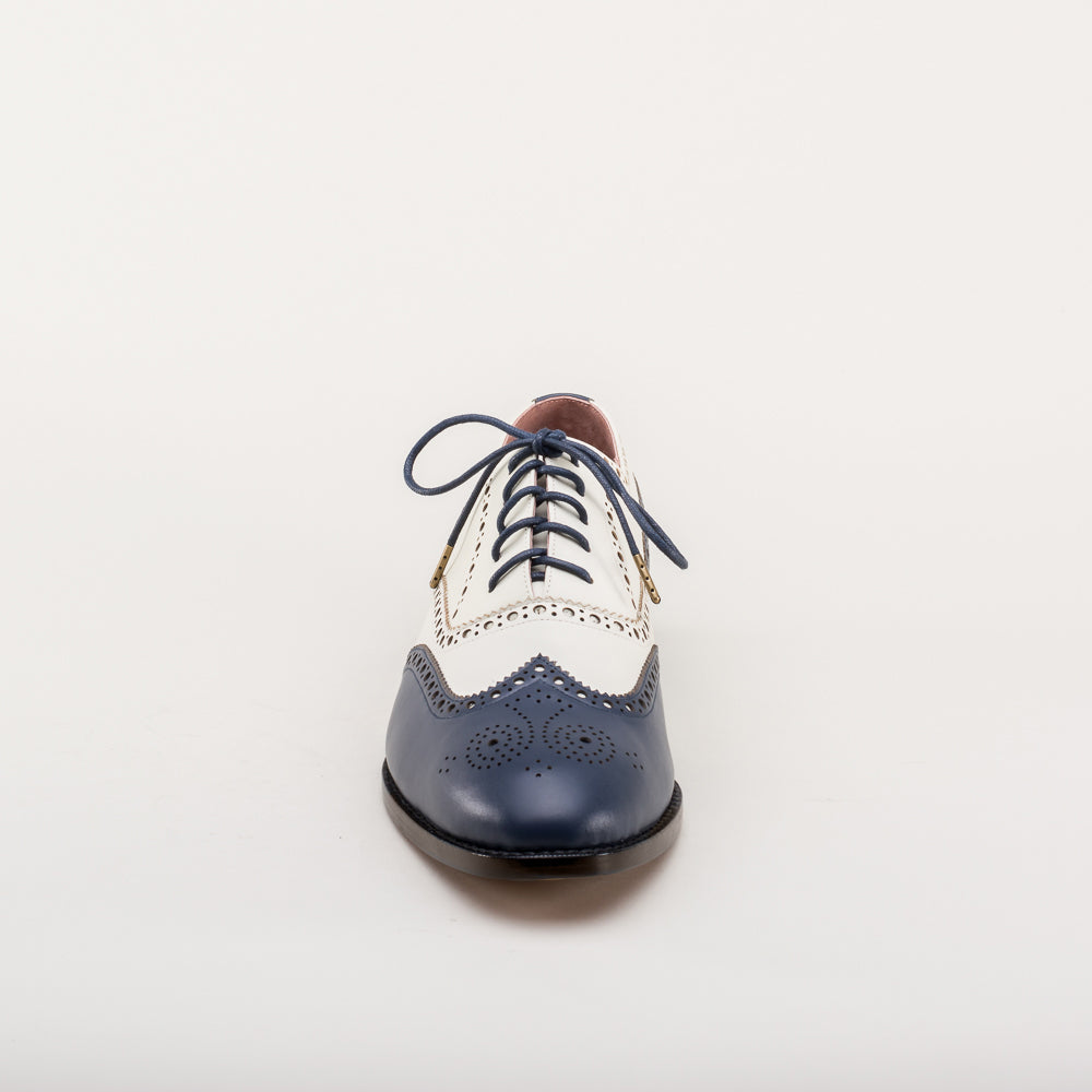 Lawrence Men's Vintage Spectator Shoes (Navy/Ivory)