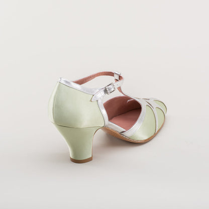 Lilith Vintage Flapper T-Straps (Green/Silver)