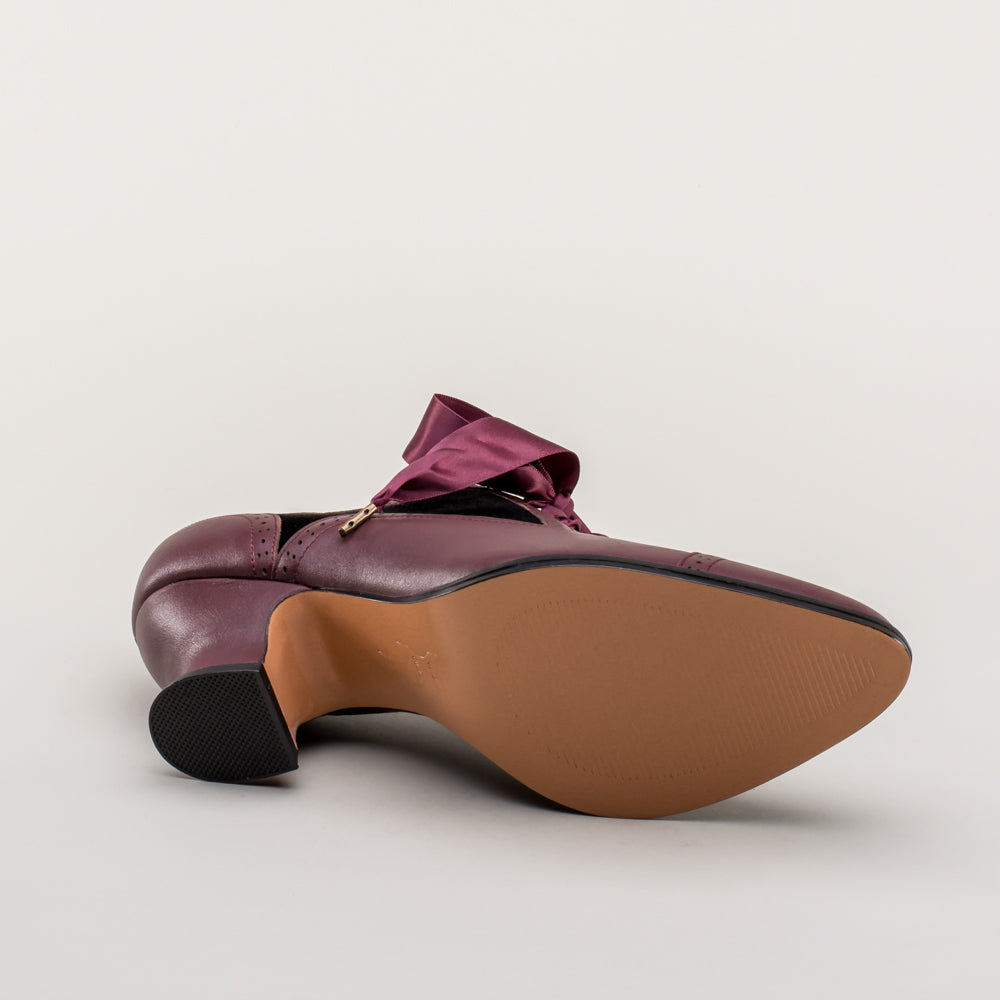Lucille Edwardian Oxfords (Merlot/Black)