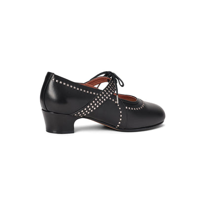PRE-ORDER Margaret 1920s Shoes (Black/Pewter)