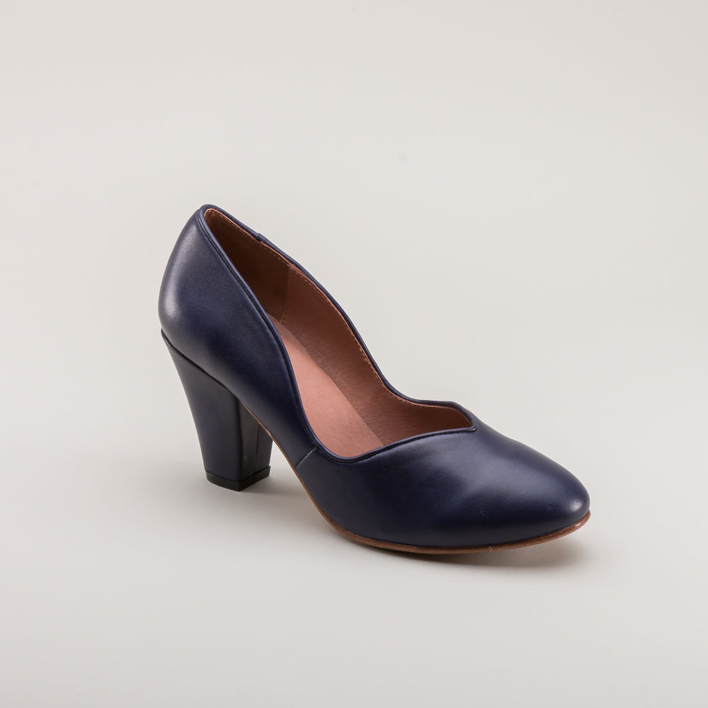 Marilyn Vintage Pumps Wide (Navy Blue)