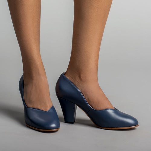 Marilyn Vintage Pumps Wide (Navy Blue)