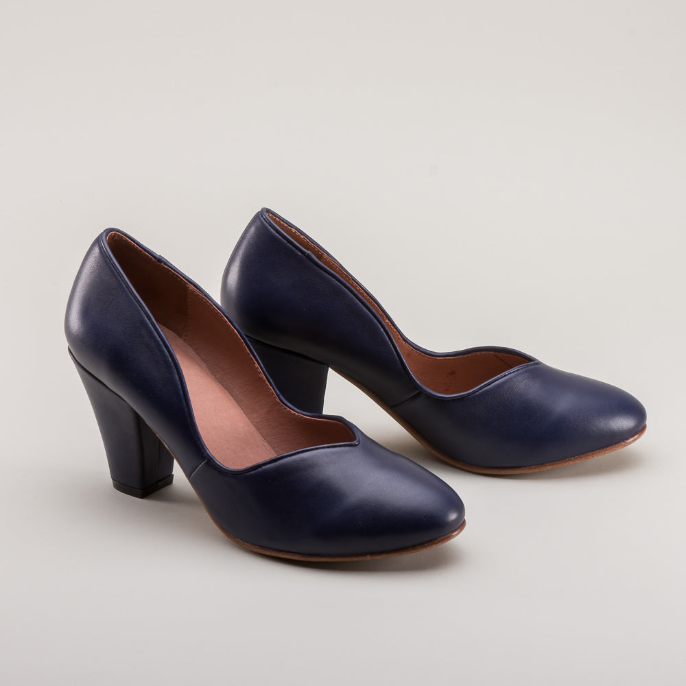 Marilyn Vintage Pumps Wide (Navy Blue)