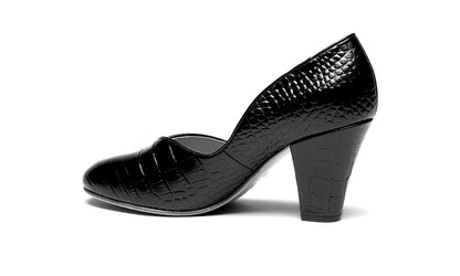 Marilyn Vintage Pumps Wide (Mock Croc Black)