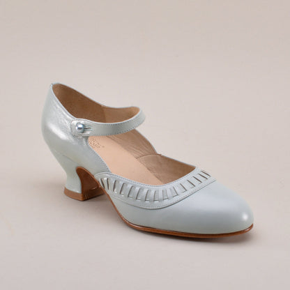Marjorie 1920s Shoes (Blue Mist)