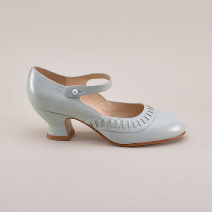 Marjorie 1920s Shoes (Blue Mist)