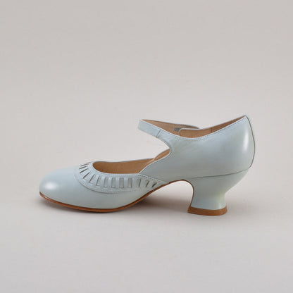 Marjorie 1920s Shoes (Blue Mist)