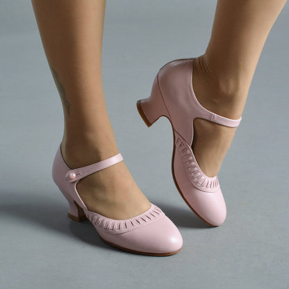 Marjorie 1920s Shoes (Blush Pink)