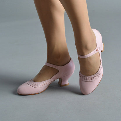 Marjorie 1920s Shoes (Blush Pink)