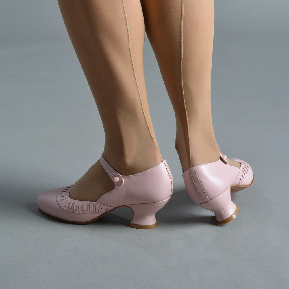 Marjorie 1920s Shoes (Blush Pink)