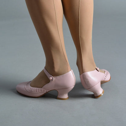 Marjorie 1920s Shoes (Blush Pink)