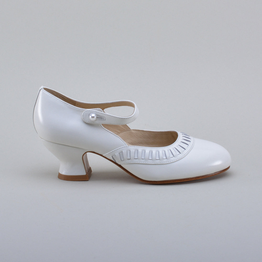 Marjorie 1920s Shoes (Soft White)
