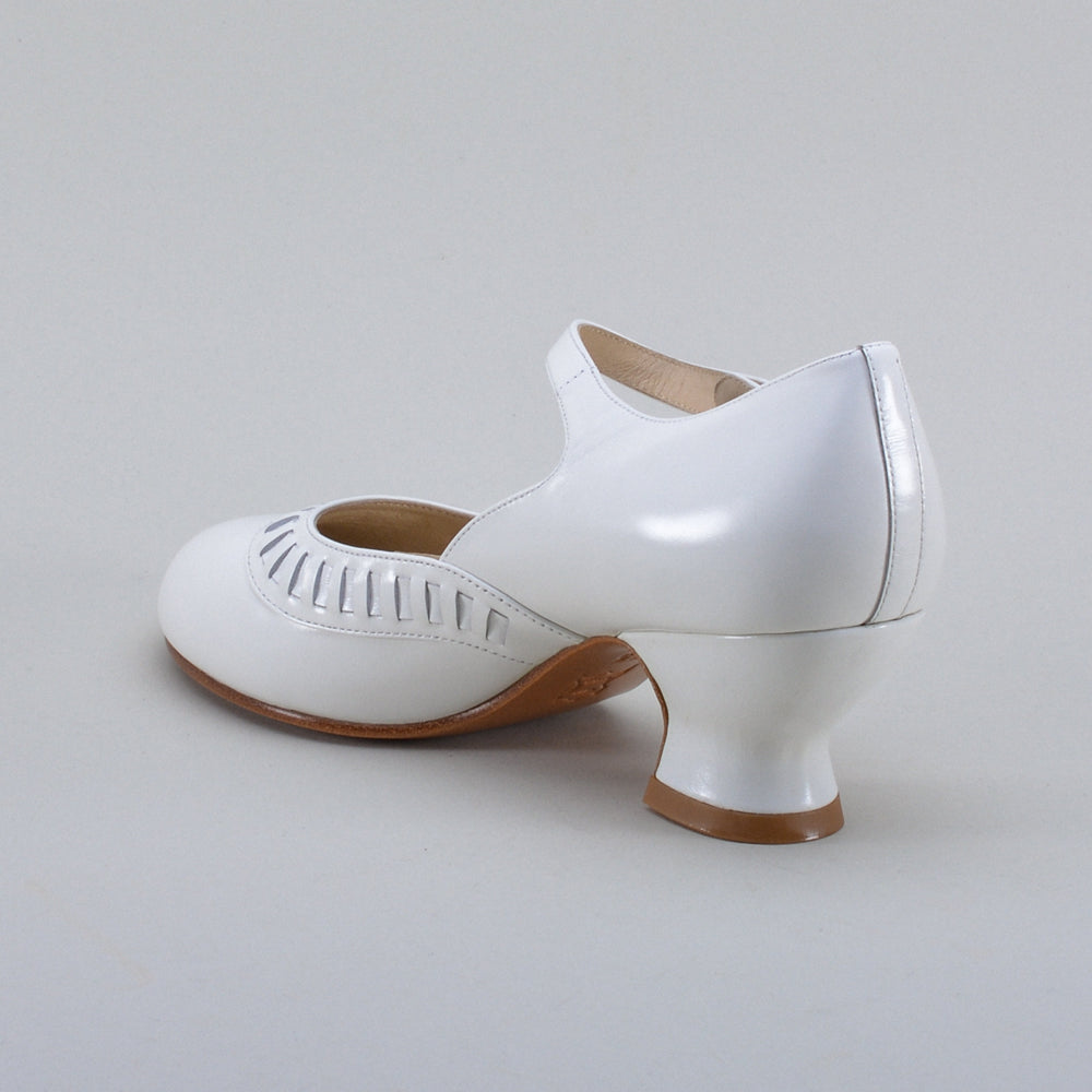 Marjorie 1920s Shoes (Soft White)
