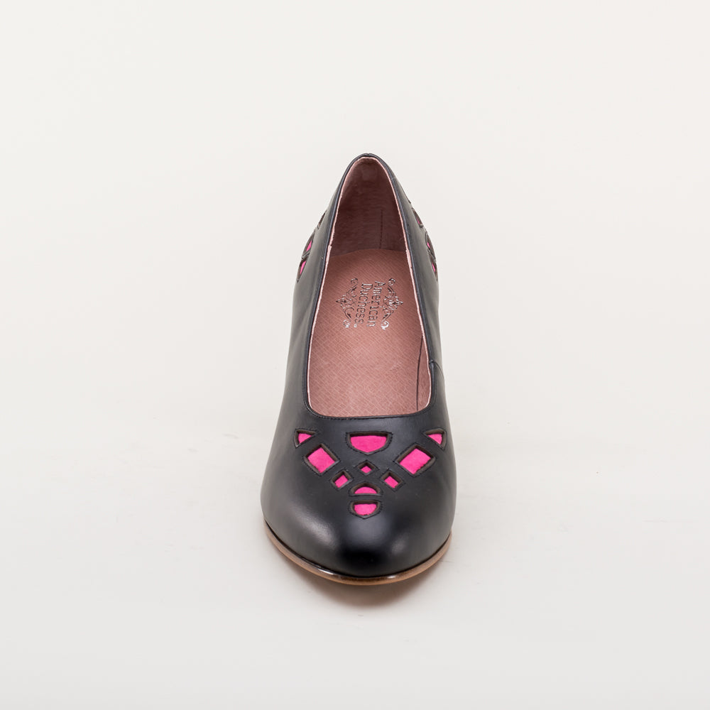Meme Vintage Pumps (Black/Pink/Gold)