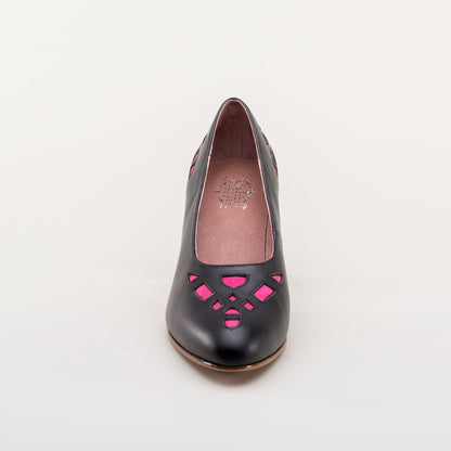 Meme Vintage Pumps (Black/Pink/Gold)