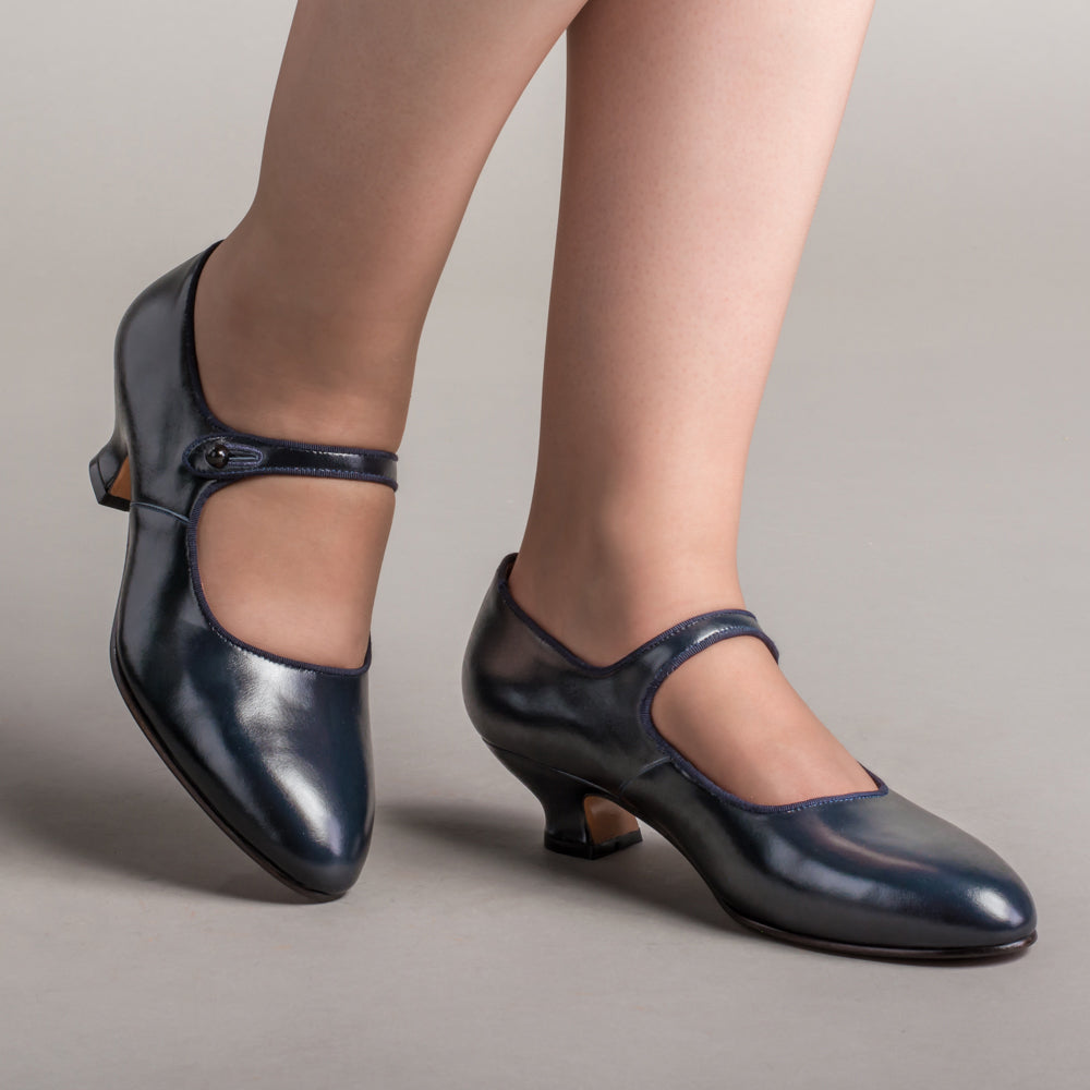 Millie 1920s Mary Jane Shoes (Navy)