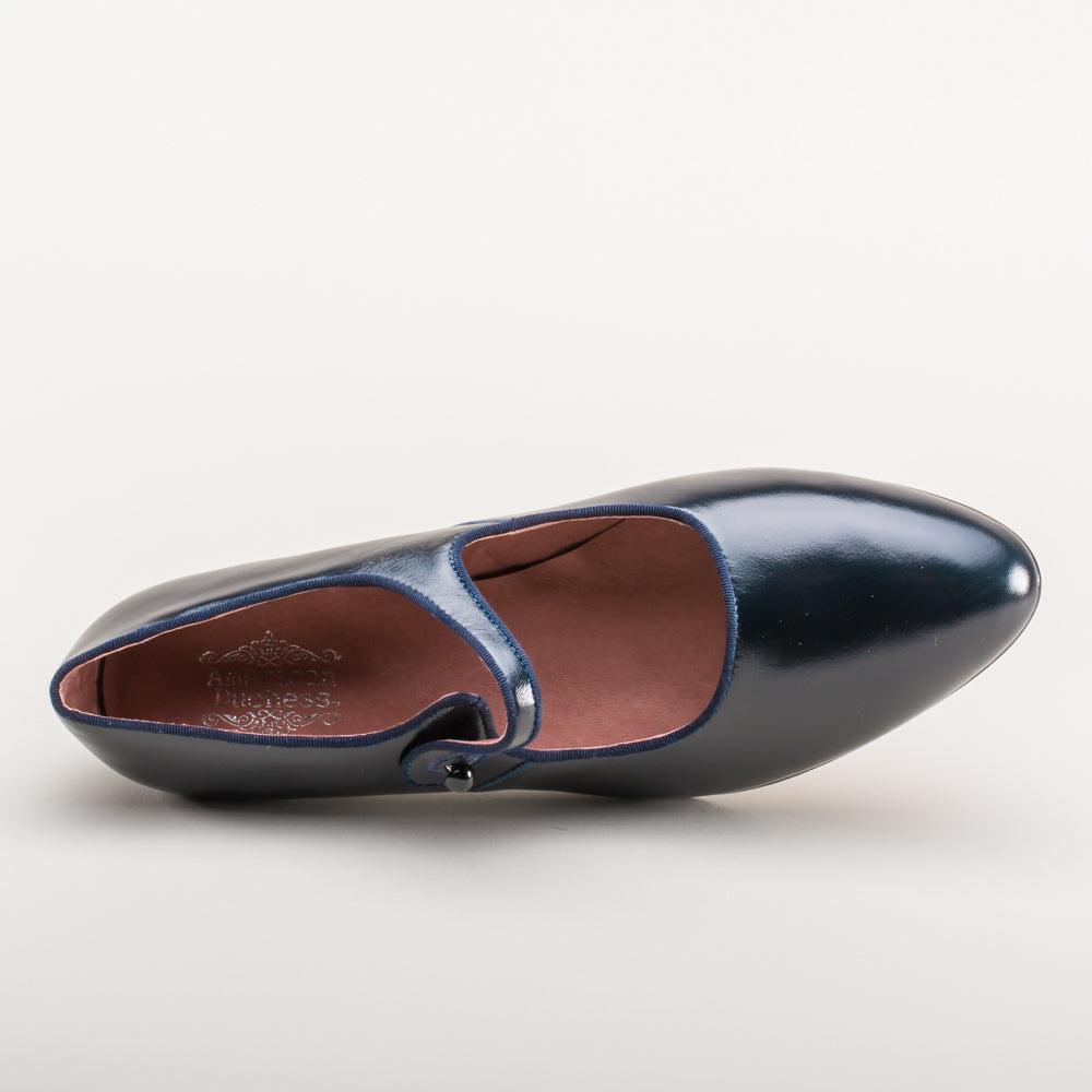 Millie 1920s Mary Jane Shoes (Navy)