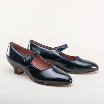 Millie 1920s Mary Jane Shoes (Navy)