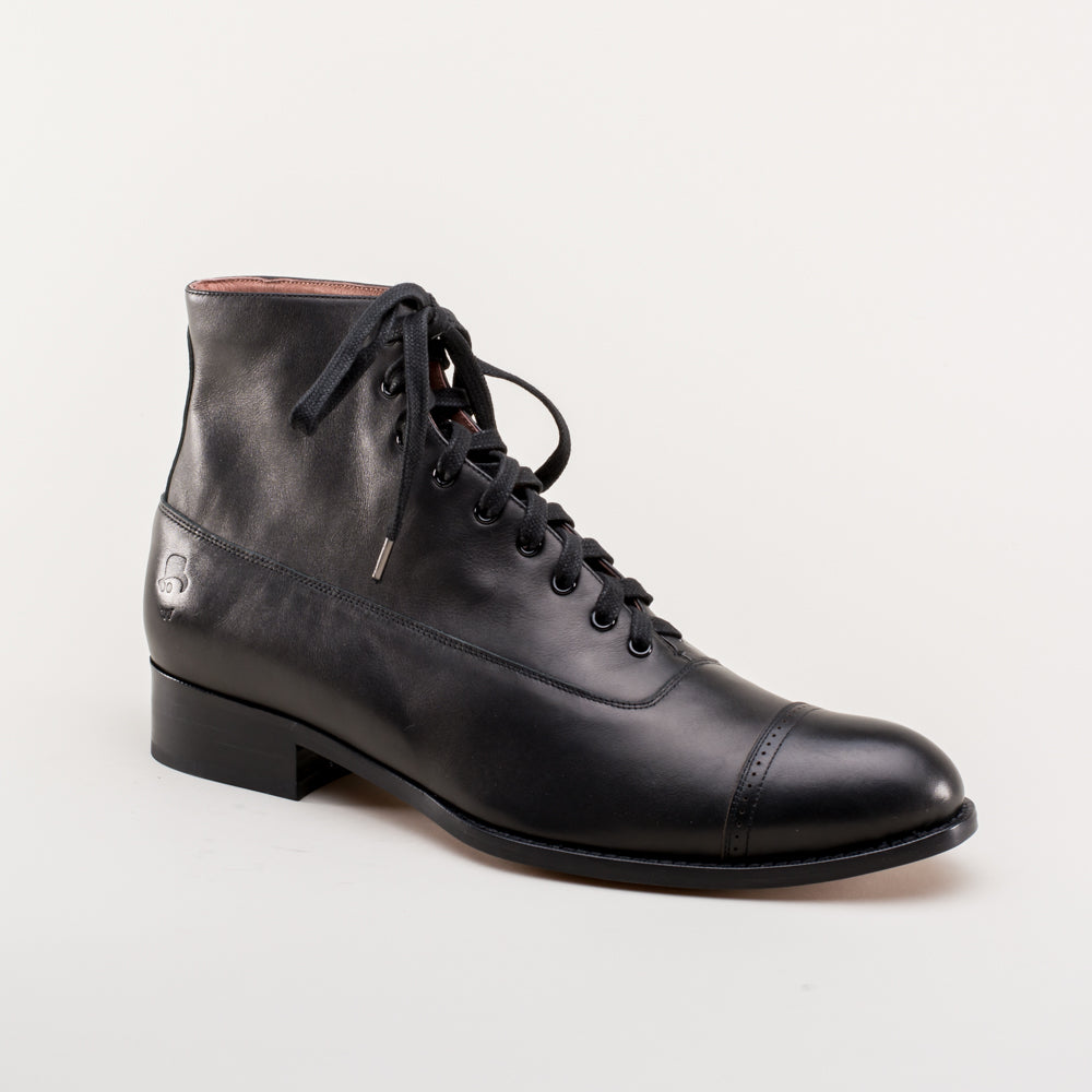 Noble Men's Vintage Lace-Up Boots (Black)