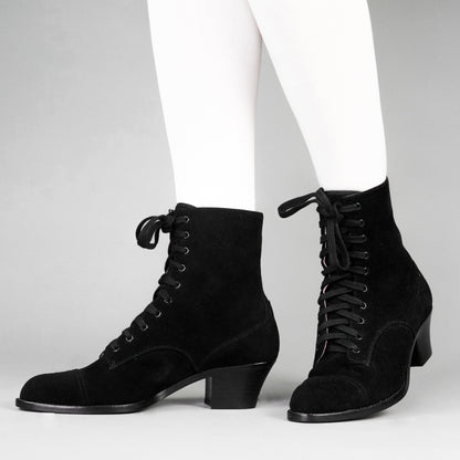 Paris Boots Wide (Black Suede)