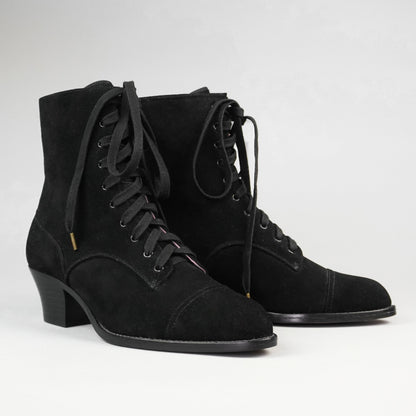 Paris Boots Wide (Black Suede)