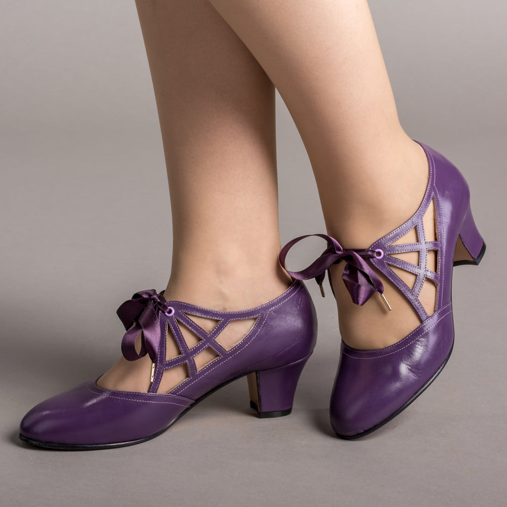 Parker Vintage Spiderweb Pumps (Purple)