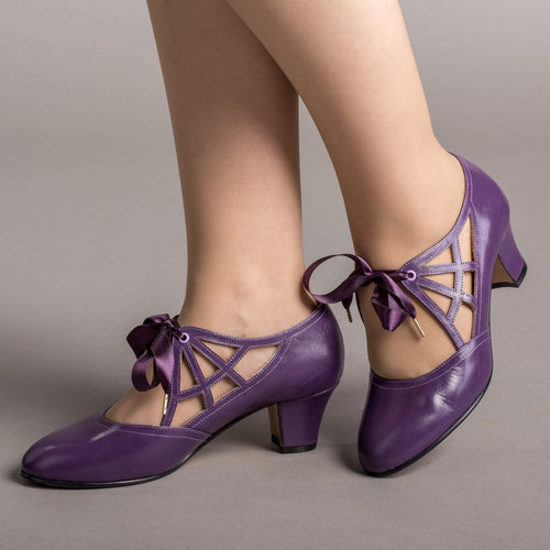 Parker Vintage Spiderweb Pumps (Purple)