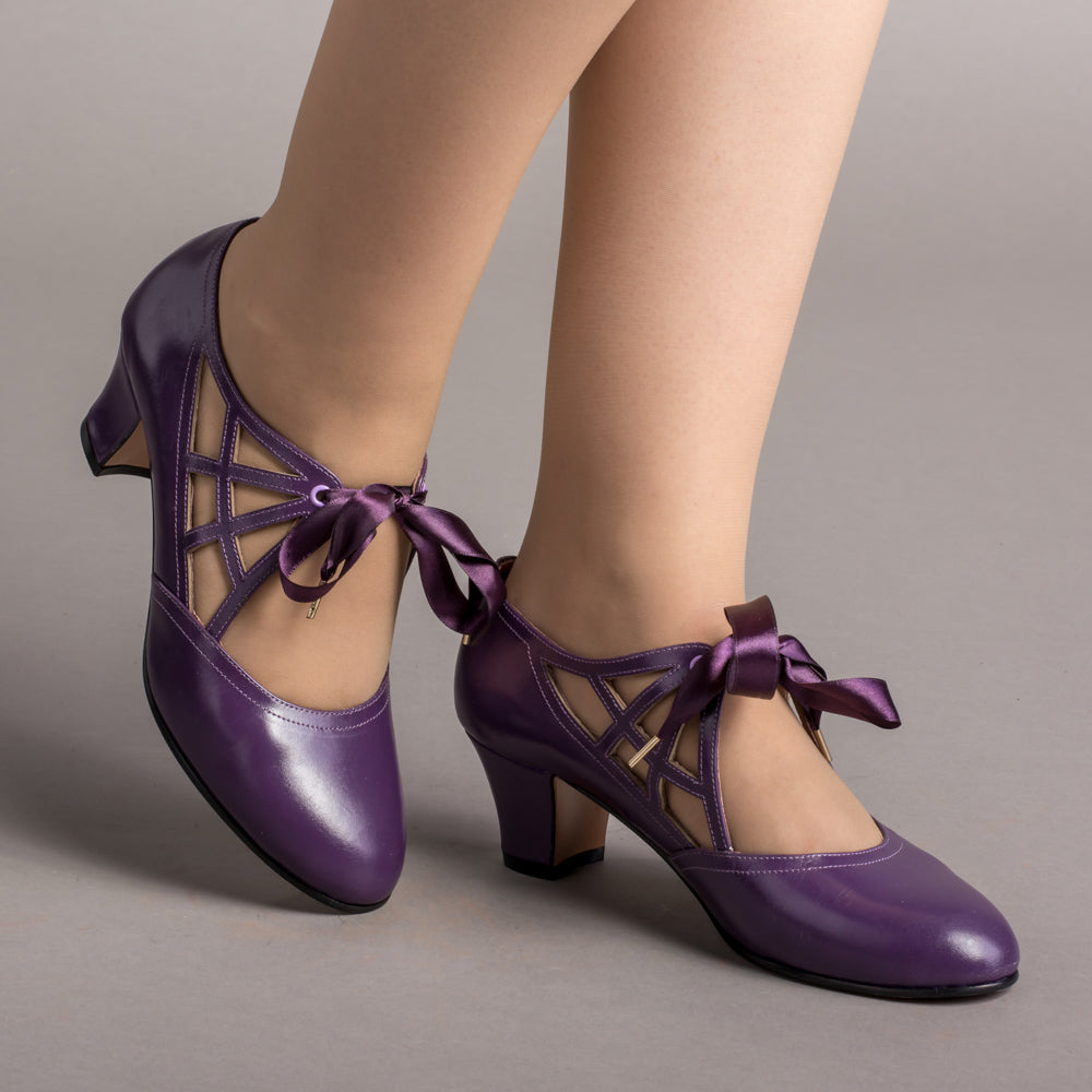 Parker Vintage Spiderweb Pumps (Purple)