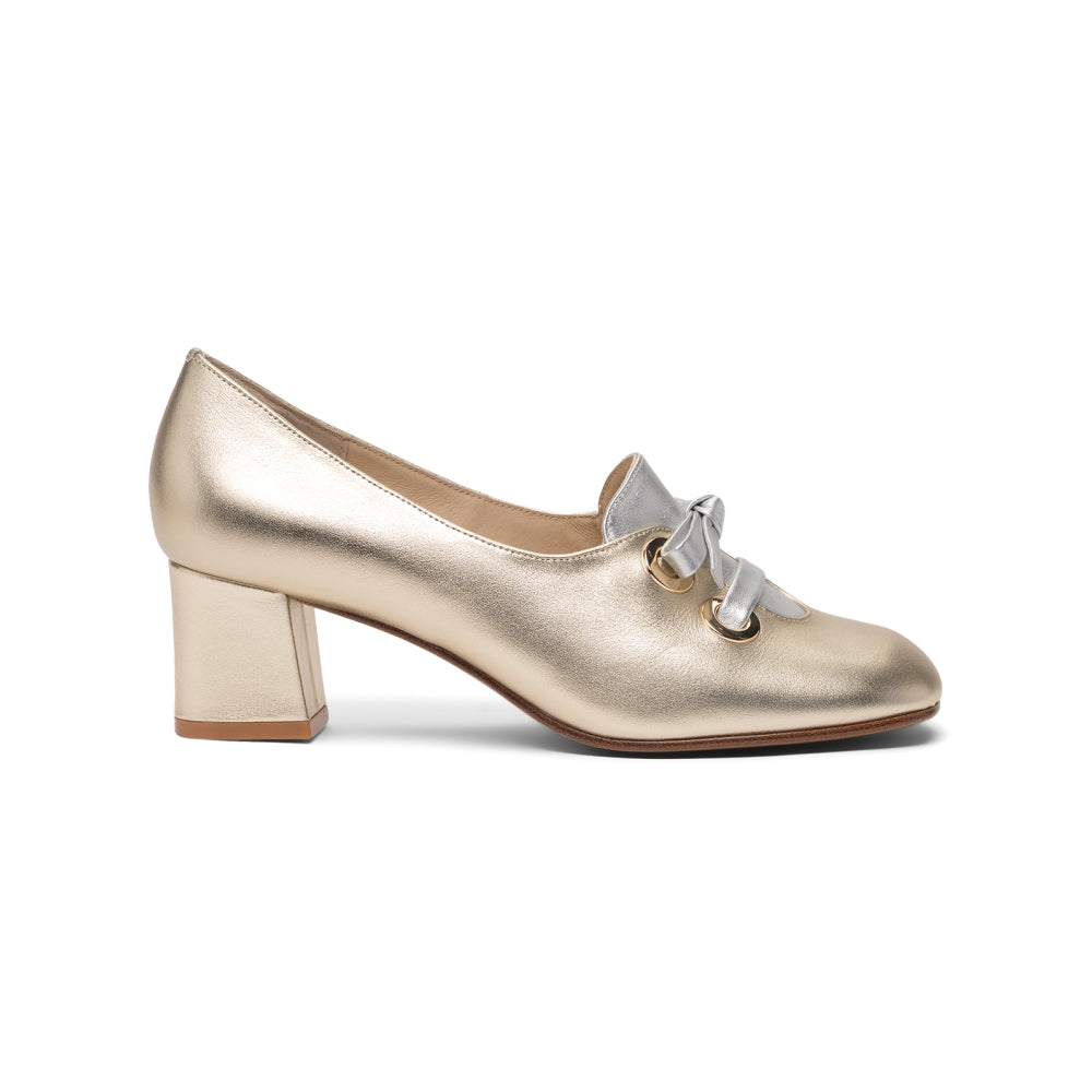 Pattie 1960s Shoes (Gold/Silver)