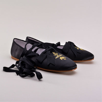 Penelope Regency Slippers (Black)