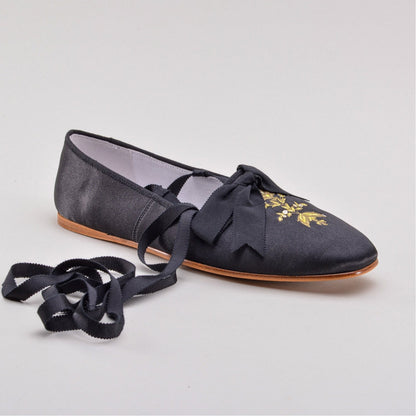 Penelope Regency Slippers (Black)