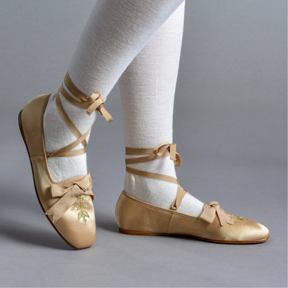 Penelope Regency Slippers (Gold)