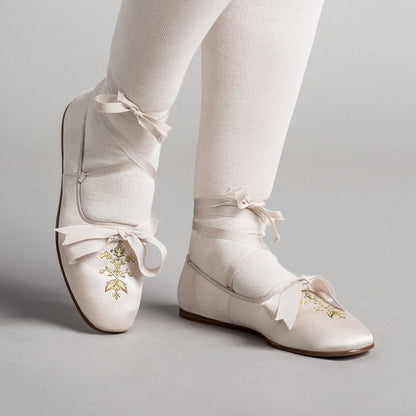 Penelope Regency Slippers (Ivory)