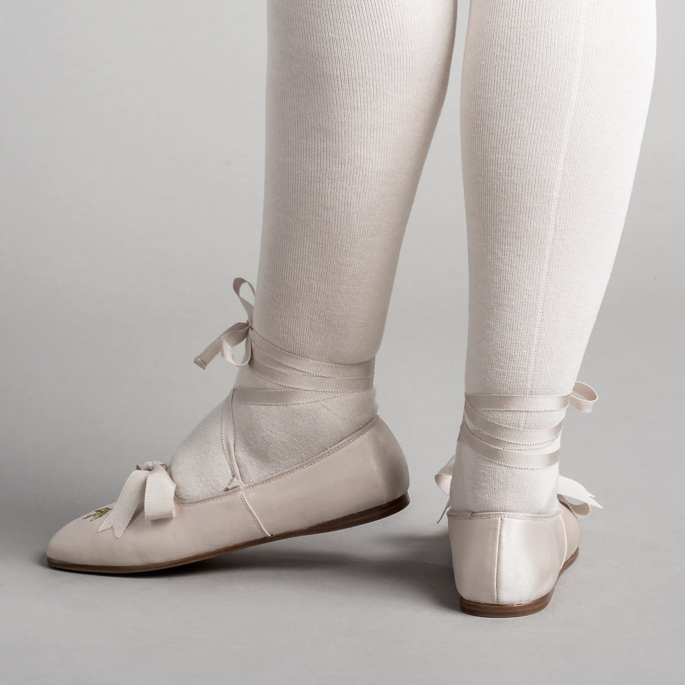 Penelope Regency Slippers (Ivory)