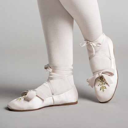 Penelope Regency Slippers (Ivory)