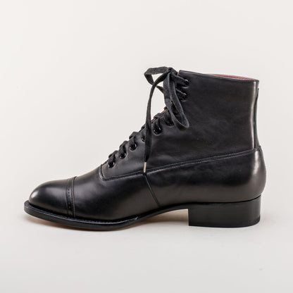 Rainey Vintage Lace-Up Boots (Black)