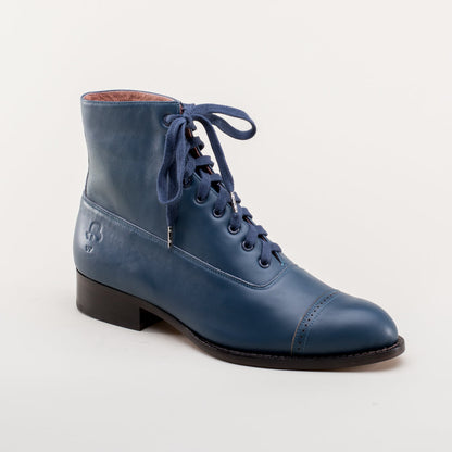 Rainey Vintage Lace-Up Boots (Blue)
