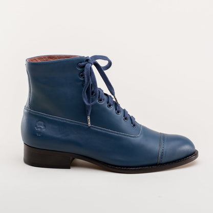 Rainey Vintage Lace-Up Boots (Blue)