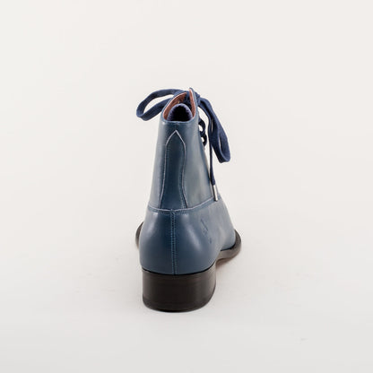 Rainey Vintage Lace-Up Boots (Blue)