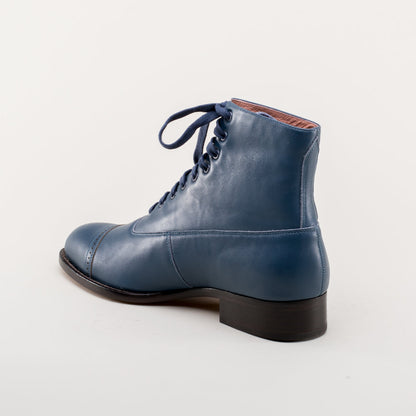 Rainey Vintage Lace-Up Boots (Blue)