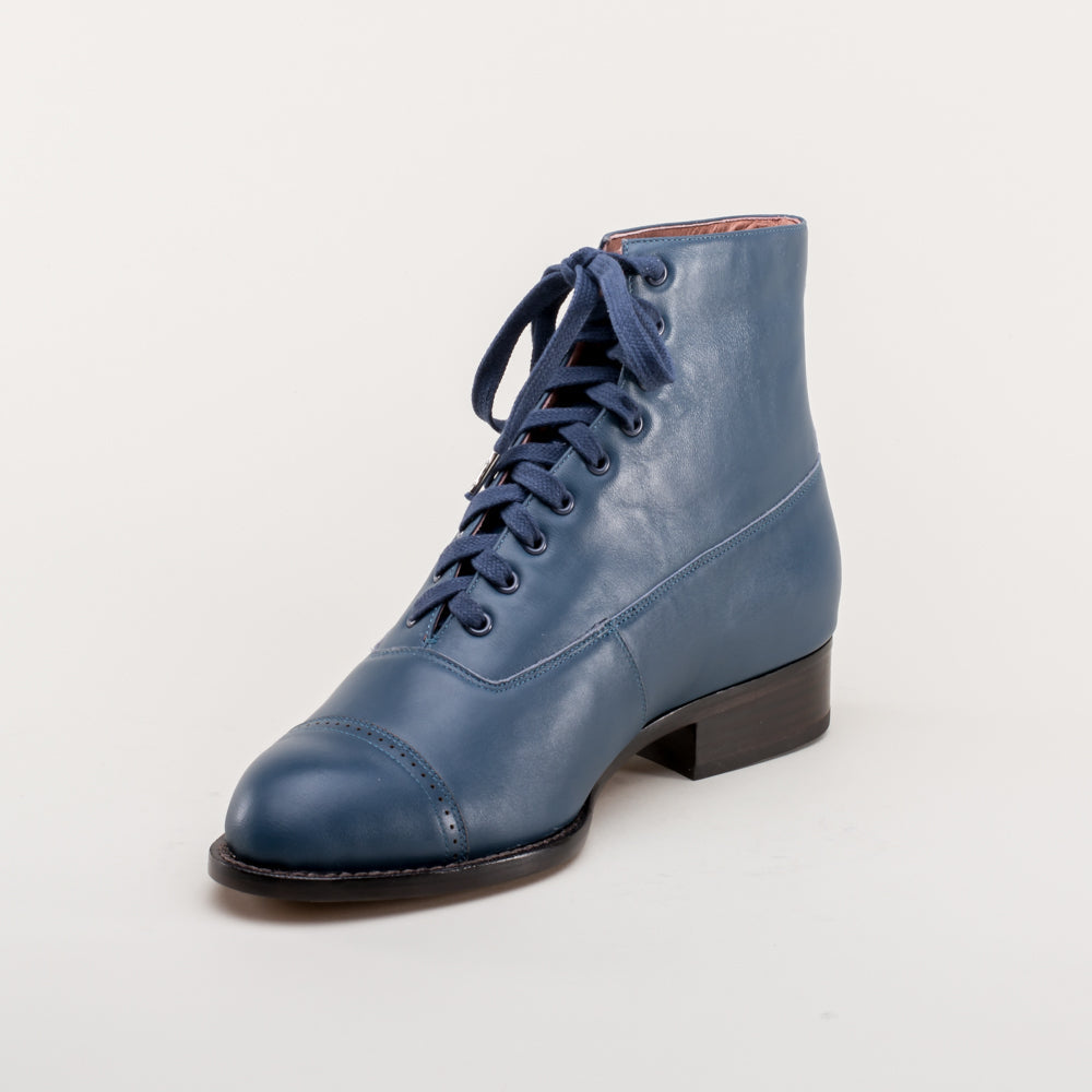 Rainey Vintage Lace-Up Boots (Blue)